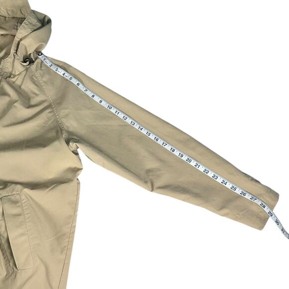 L.L. Bean Women’s Large Camel Hooded Trench Coat Lightweight Full Zip Outdoor - Picture 13 of 14